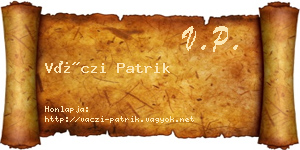 Váczi Patrik névjegykártya